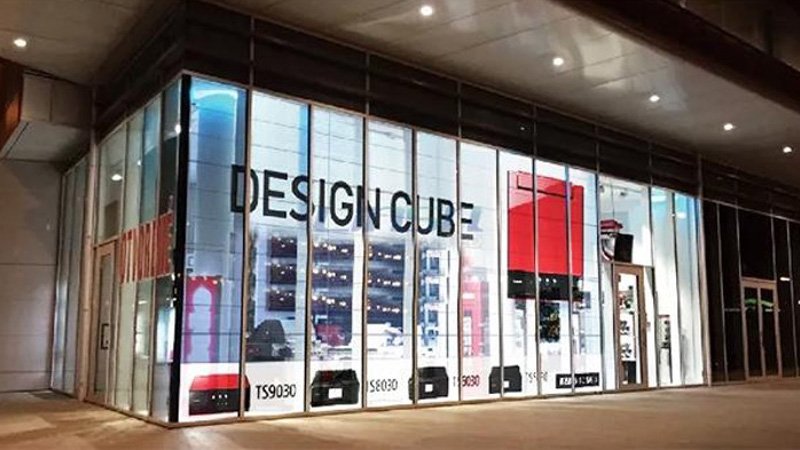 Product Showcase with Transparent Glass LED Display